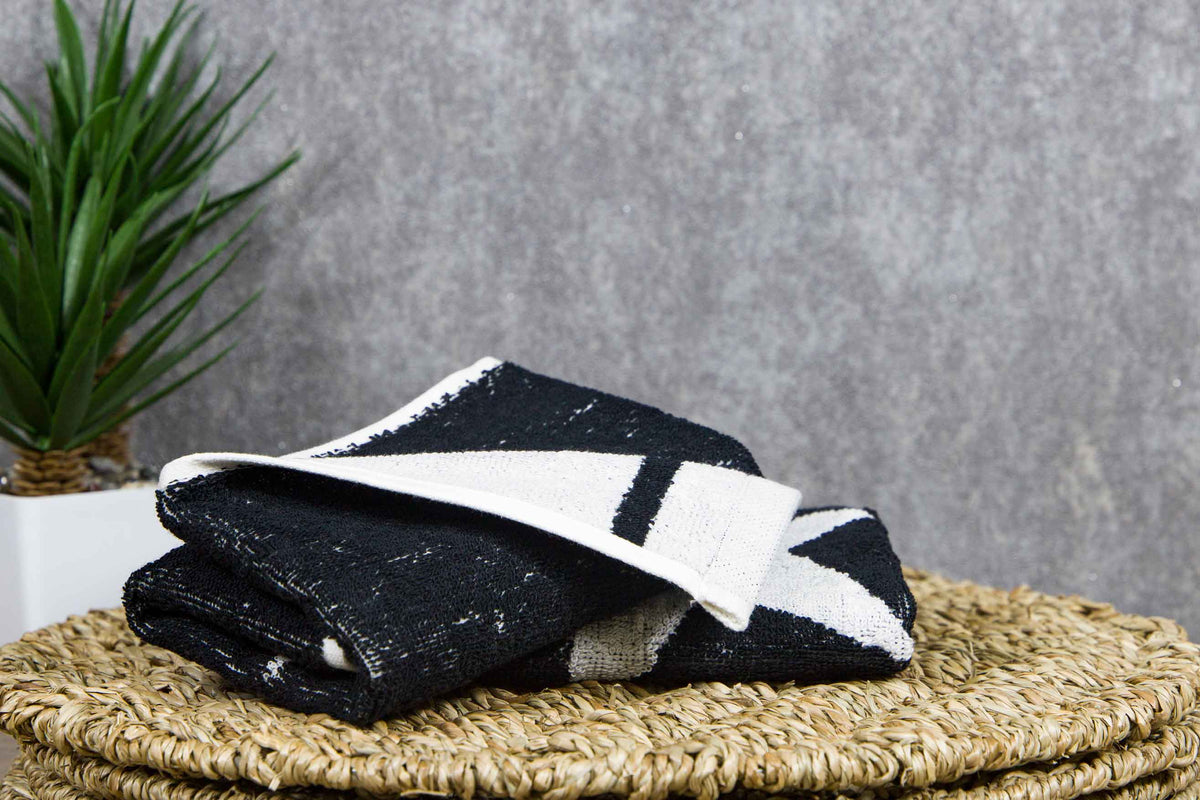 Black and best sale white guest towels